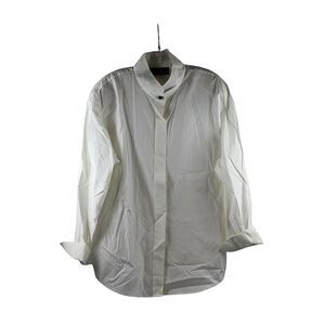 Linda Allard by Ellen Tracy White Women's Button Up Top Long Sleeve Shirt 16 027